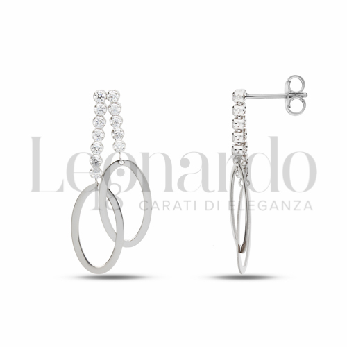Forma Ovale con Zircone bianco in Oro Bianco da 3gr.