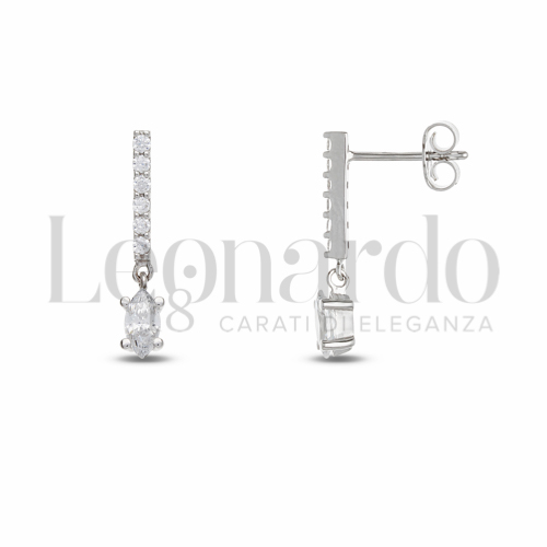 Forma Marquise con Zircone bianco in Oro Bianco da 1,7gr.