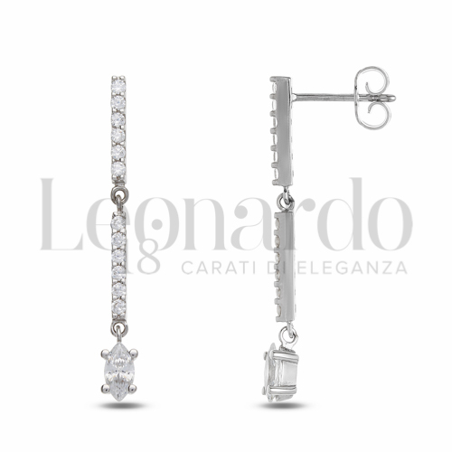 Forma Marquise con Zircone bianco in Oro Bianco da 2,3gr.