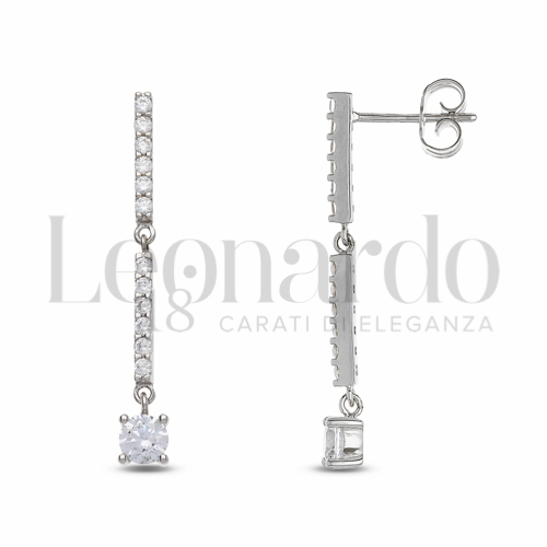 Forma Tondo con Zircone bianco in Oro Bianco da 2,4gr.