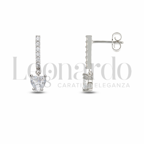 Forma Cuore con Zircone bianco in Oro Bianco da 2,1gr.