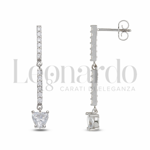Forma Cuore con Zircone bianco in Oro Bianco da 2,7gr.