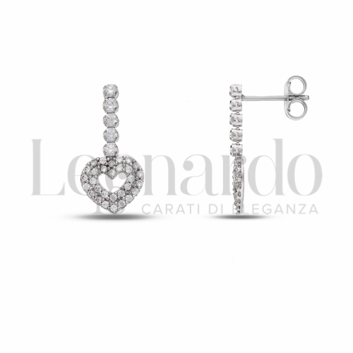 Forma Cuore con Zircone bianco in Oro Bianco da 2,2gr.