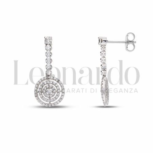 Forma Tondo con Zircone bianco in Oro Bianco da 3,2gr.