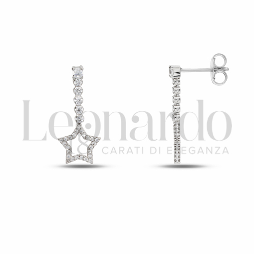 Forma Stella con Zircone bianco in Oro Bianco da 2,5gr.