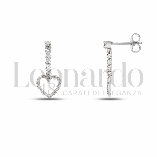 Forma Cuore con Zircone bianco in Oro Bianco da 2,2gr.