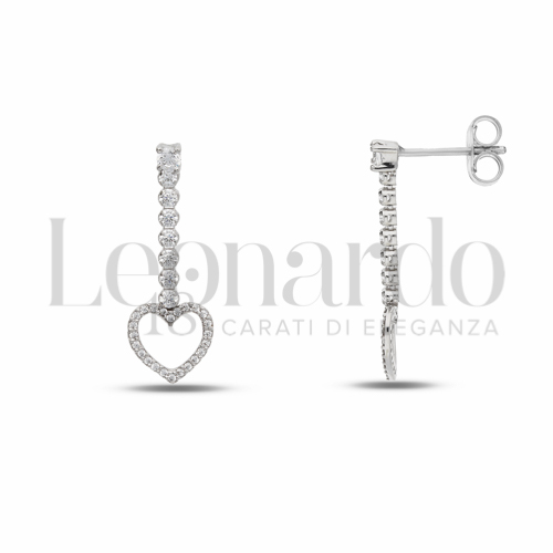 Forma Cuore con Zircone bianco in Oro Bianco da 2,7gr.