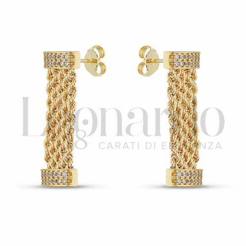 con Zircone bianco in Oro Giallo da 7,5gr.