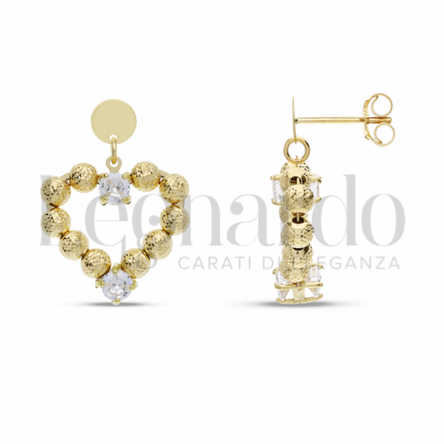 Forma Cuore con Zircone bianco in Oro Giallo da 4,3gr.