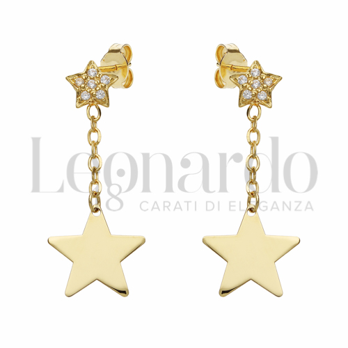 Forma Stella con Zircone bianco in Oro Giallo da 1,7gr.