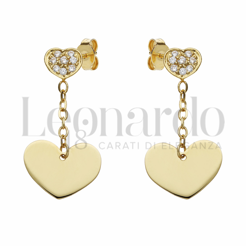Forma Cuore con Zircone bianco in Oro Giallo da 2,1gr.