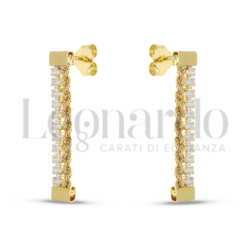 con Zircone bianco in Oro Giallo da 3gr.