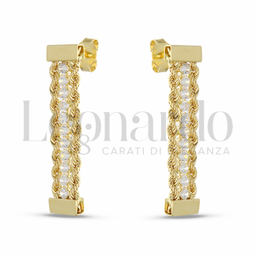 con Zircone bianco in Oro Giallo da 3,8gr.
