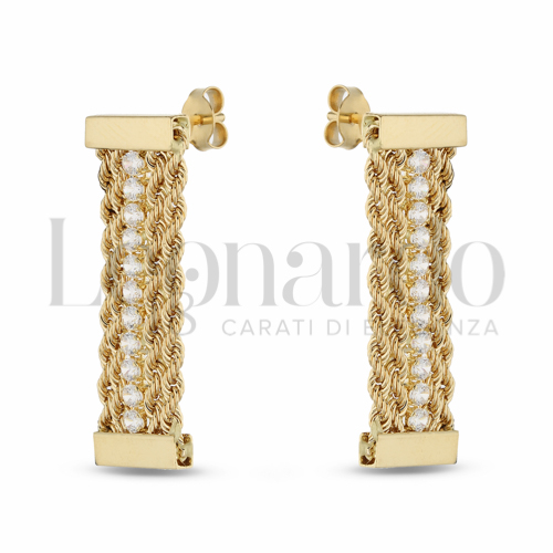 con Zircone bianco in Oro Giallo da 4,8gr.