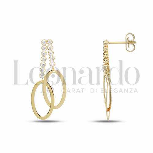 Forma Ovale con Zircone bianco in Oro Giallo da 3gr.