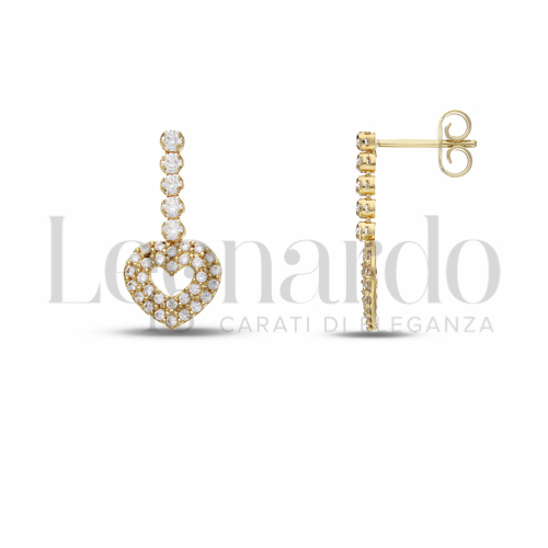 Forma Cuore con Zircone bianco in Oro Giallo da 2,3gr.