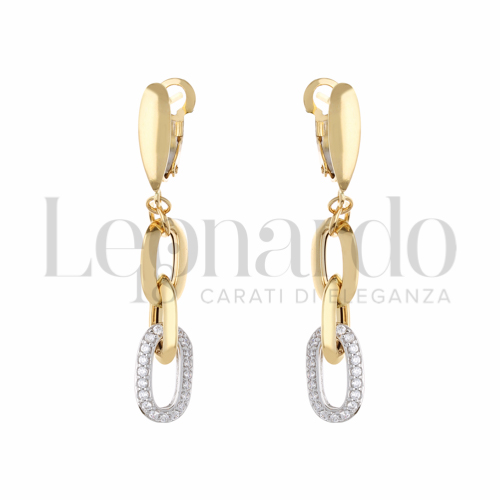 con Zircone bianco in Oro Giallo da 4,6gr.
