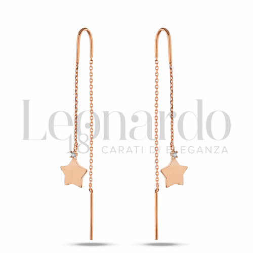 Forma Stella con Zircone bianco in Oro Rosa da 3gr.