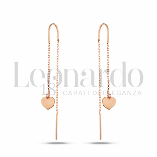 Forma Cuore con Zircone bianco in Oro Rosa da 3gr.