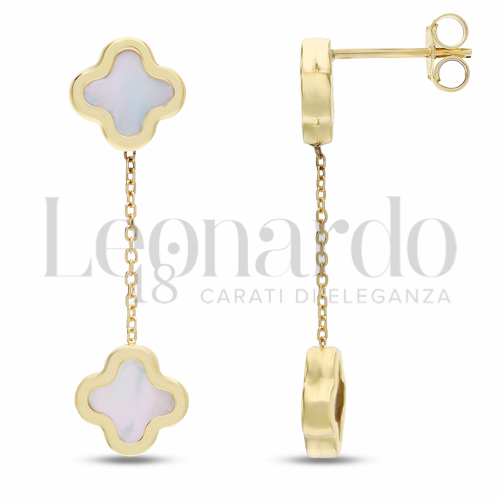 Forma Quadrifoglio con Madreperla in Oro Giallo da 2gr.