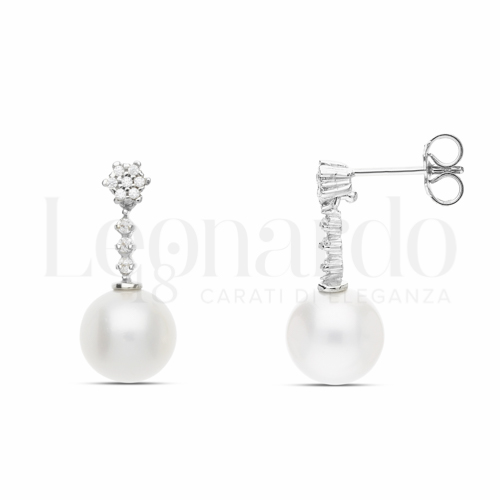 con Perla & Zirconi bianchi in Oro Bianco da 3,5gr.