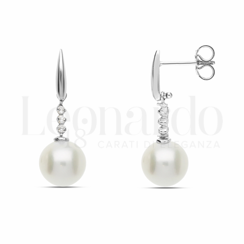 con Perla & Zirconi bianchi in Oro Bianco da 3,5gr.