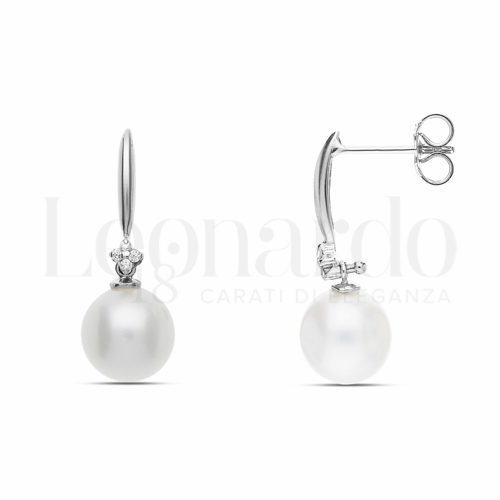 con Perla & Zirconi bianchi in Oro Bianco da 3,3gr.