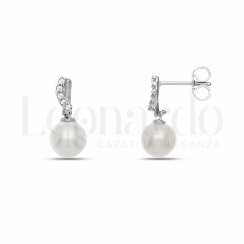 con Perla & Zirconi bianchi in Oro Bianco da 2,8gr.