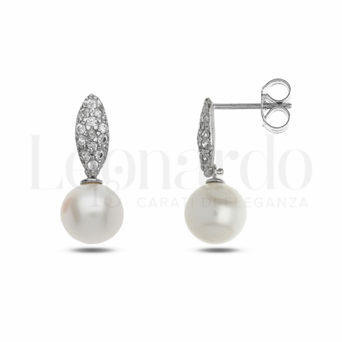 con Perla & Zirconi bianchi in Oro Bianco da 3,5gr.