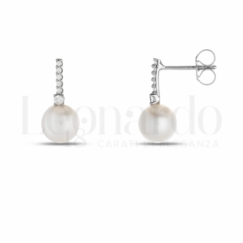 con Perla & Zirconi bianchi in Oro Bianco da 2,5gr.