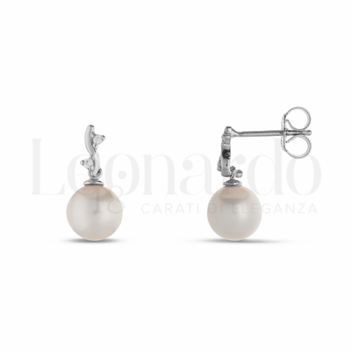 con Perla & Zirconi bianchi in Oro Bianco da 2,6gr.