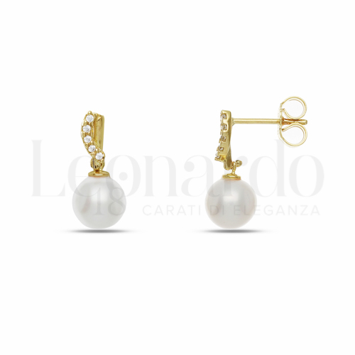 con Perla & Zirconi bianchi in Oro Giallo da 2,8gr.