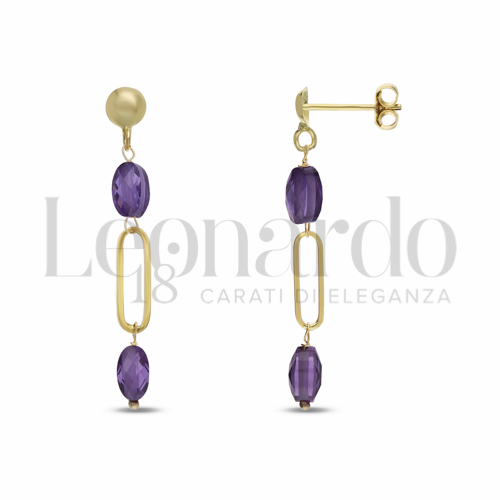 con Zircone Viola in Oro Giallo da 1,1gr.