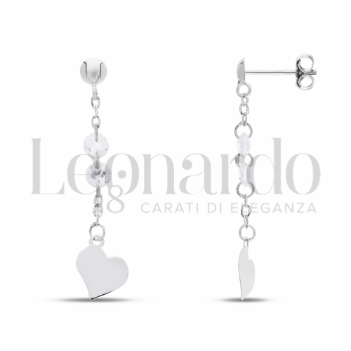 Forma Cuore con Swarovski in Oro Bianco da 1,1gr.