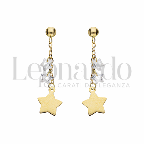 Forma Stella con Smalto + Swarovski in Oro Giallo da 1,4gr.