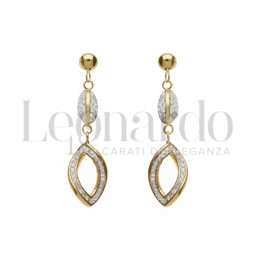 Forma Ovale con Pavè intero di resina e zirconi in Oro Giallo da 2gr.