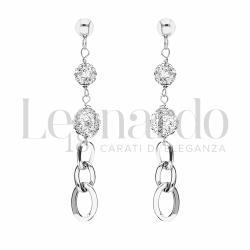 con Resina e zirconi in Oro Bianco da 1,7gr.