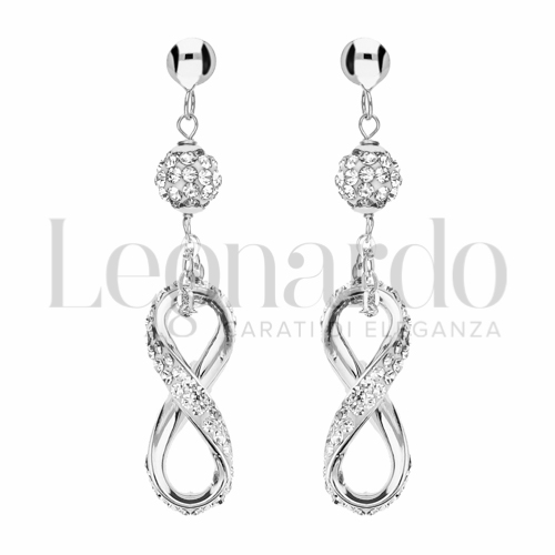 Forma Infinito con Resina e zirconi in Oro Bianco da 1,5gr.