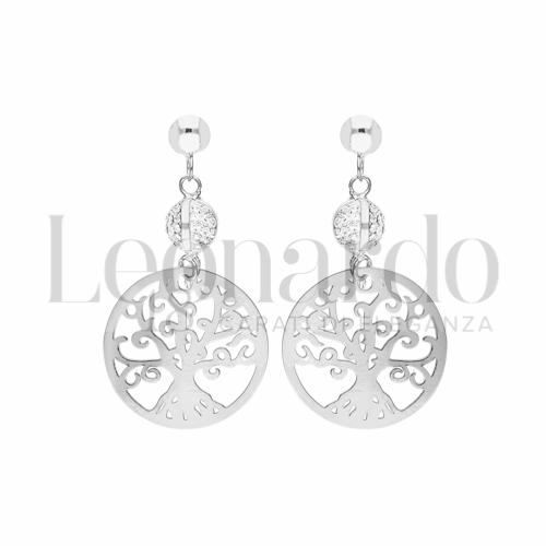 Forma Albero della Vita con Resina e zirconi in Oro Bianco da 1,5gr.