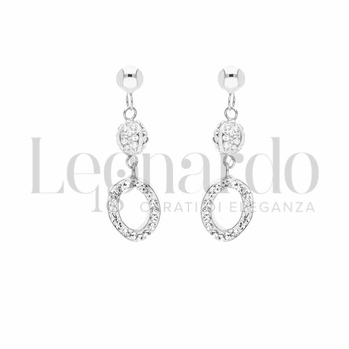 Forma Ovale con Resina e zirconi in Oro Bianco da 1,6gr.