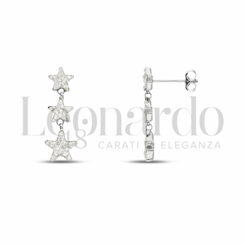 Forma Stella con Resina e zirconi in Oro Bianco da 1,2gr.