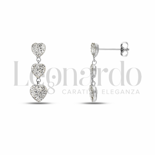 Forma Cuore con Resina e zirconi in Oro Bianco da 1,2gr.