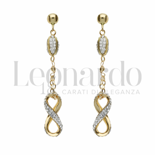 Forma Infinito con Resina e zirconi in Oro Giallo da 1,5gr.