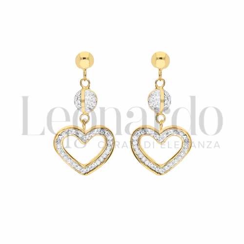 Forma Cuore con Resina e zirconi in Oro Giallo da 2,3gr.