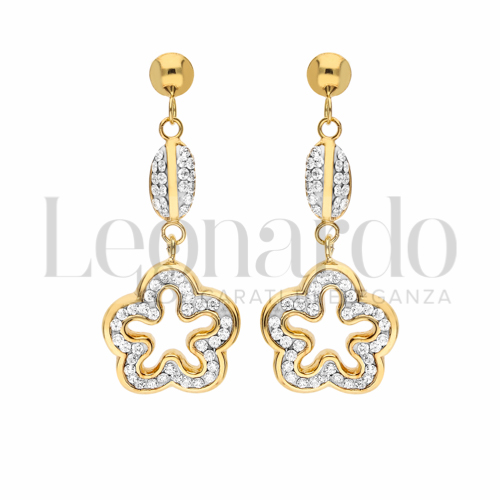 Forma Fiore con Resina e zirconi in Oro Giallo da 2,8gr.