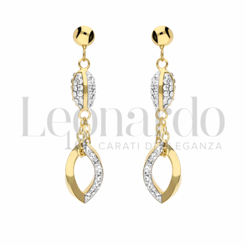 Forma Ovale con Resina e zirconi in Oro Giallo da 1,7gr.