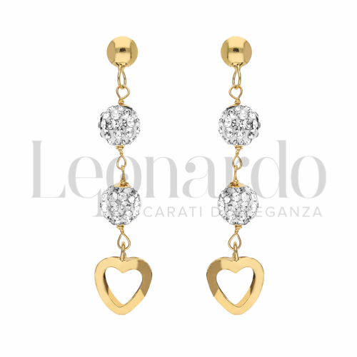 Forma Cuore con Resina e zirconi in Oro Giallo da 1,7gr.