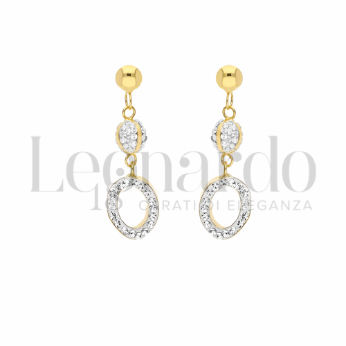Forma Ovale con Resina e zirconi in Oro Giallo da 1,6gr.