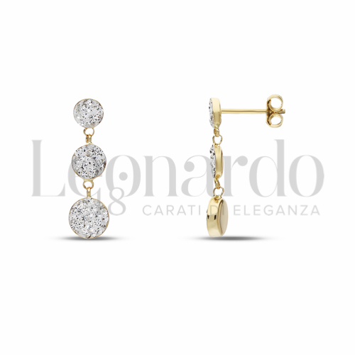 Forma Tondo con Resina e zirconi in Oro Giallo da 1,1gr.