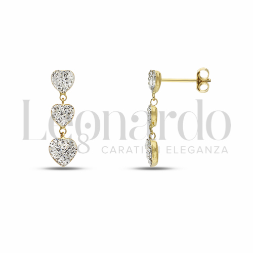 Forma Cuore con Resina e zirconi in Oro Giallo da 1,3gr.